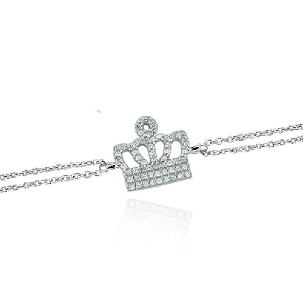 Glorria 925k Sterling Silver Crown Bracelet