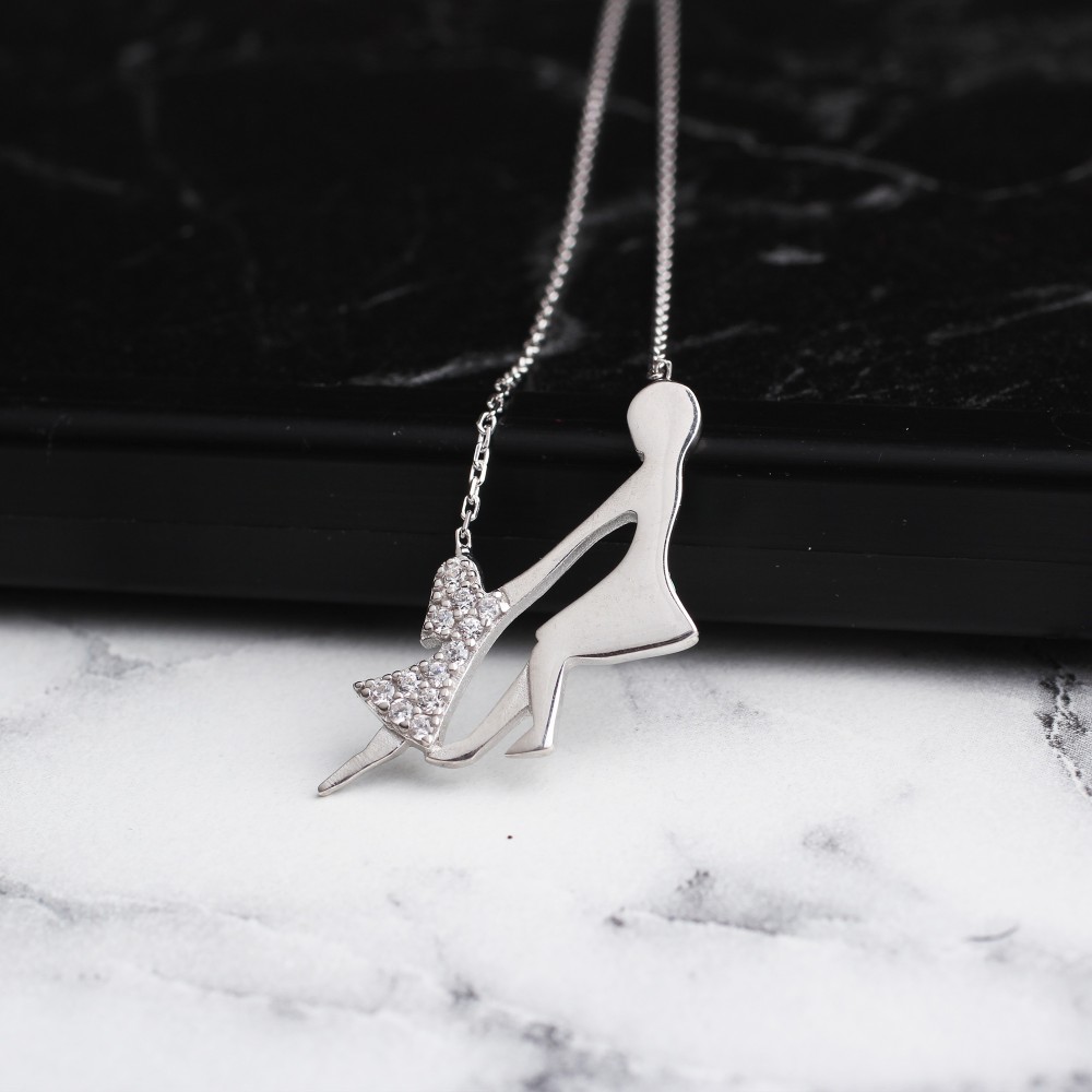 Glorria 925k Sterling Silver Mother Girl Necklace