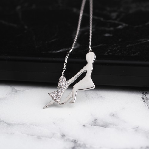 Glorria 925k Sterling Silver Mother Girl Necklace Glorria 925k Sterling Silver Mother Girl Necklace