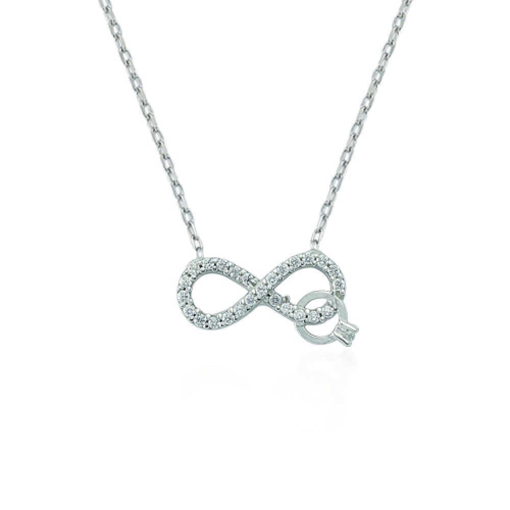 Glorria 925k Sterling Silver Infinity Necklace