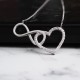 Glorria 925k Sterling Silver Heart Infinity Necklace