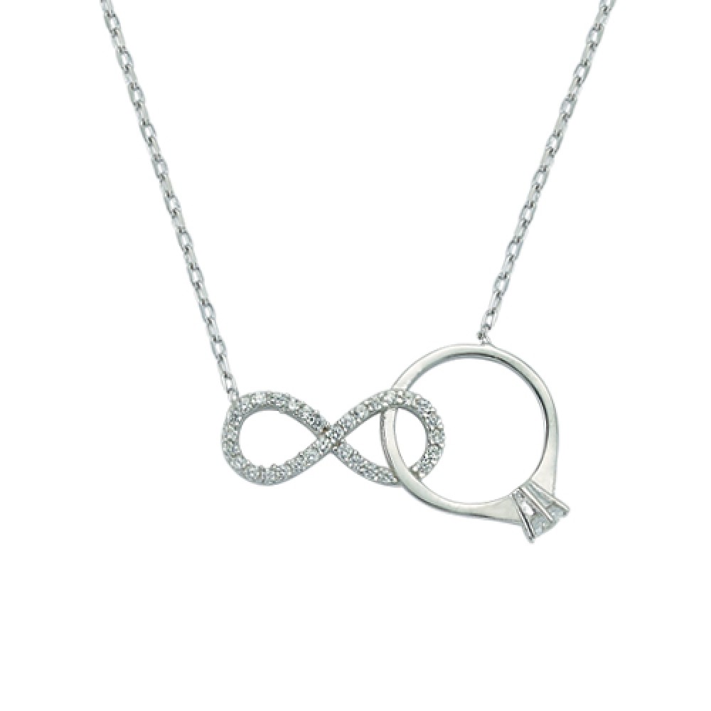 Glorria 925k Sterling Silver Infinity Necklace