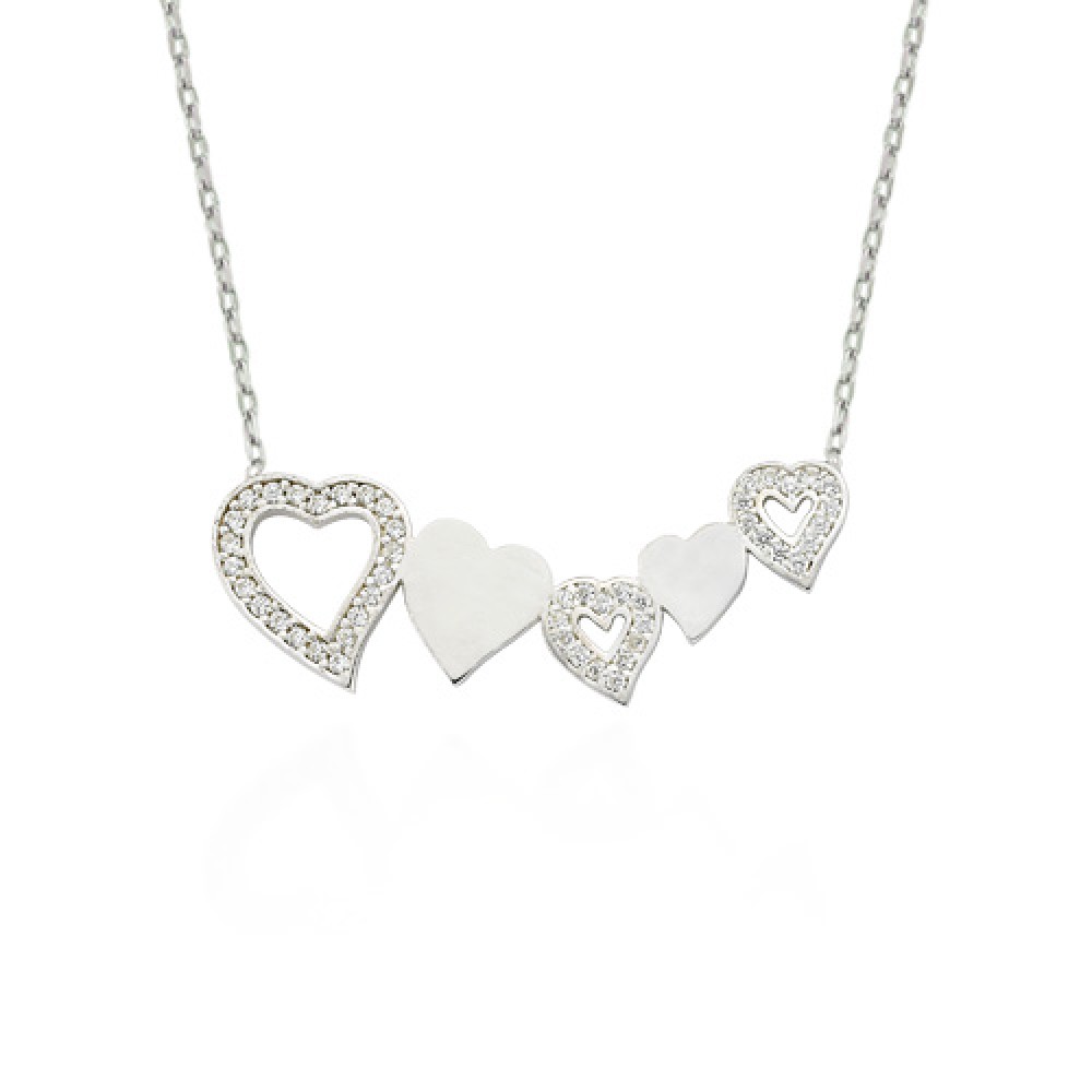 Glorria 925k Sterling Silver Heart Necklace