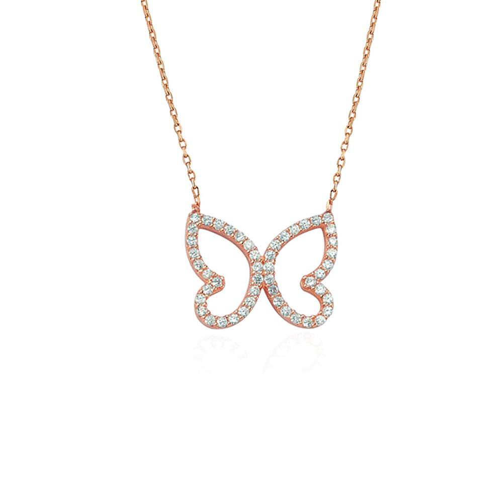 Glorria 925k Sterling Silver Butterfly Necklace