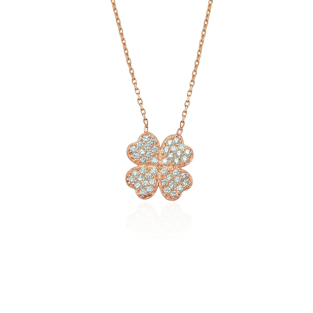 Glorria 925k Sterling Silver Clover Necklace