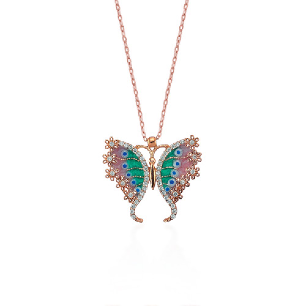 Glorria 925k Sterling Silver Butterfly Necklace