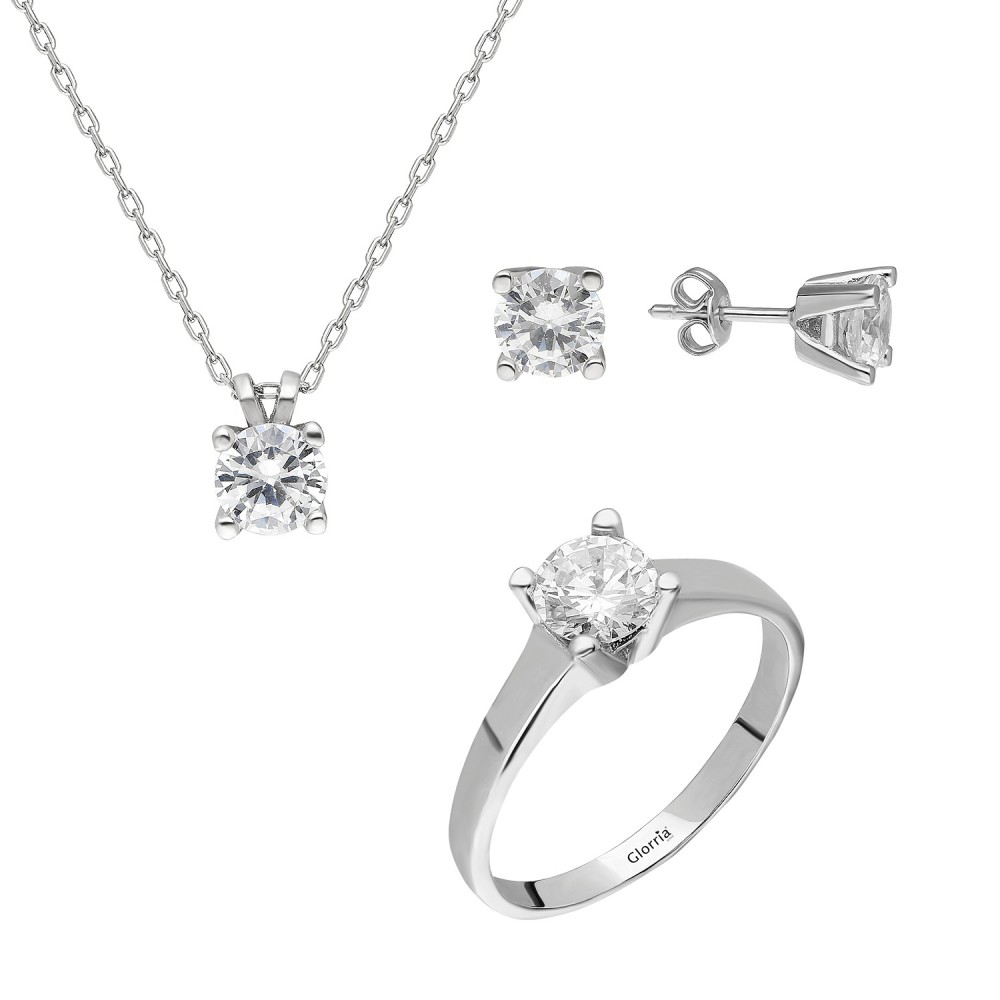 Glorria 925k Sterling Silver Solitaire Combine Glorria 925k Sterling Silver Solitaire Combine