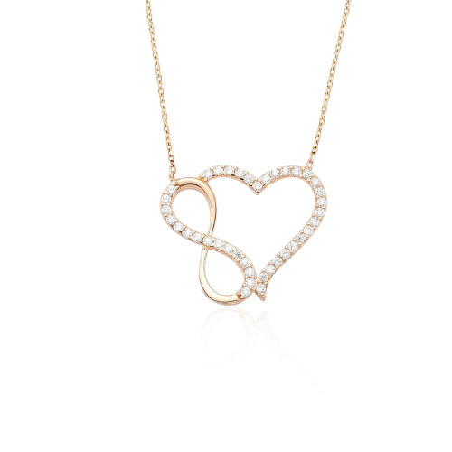 Glorria 925k Sterling Silver Infinity - Heart Necklace Glorria 925k Sterling Silver Infinity - Heart Necklace