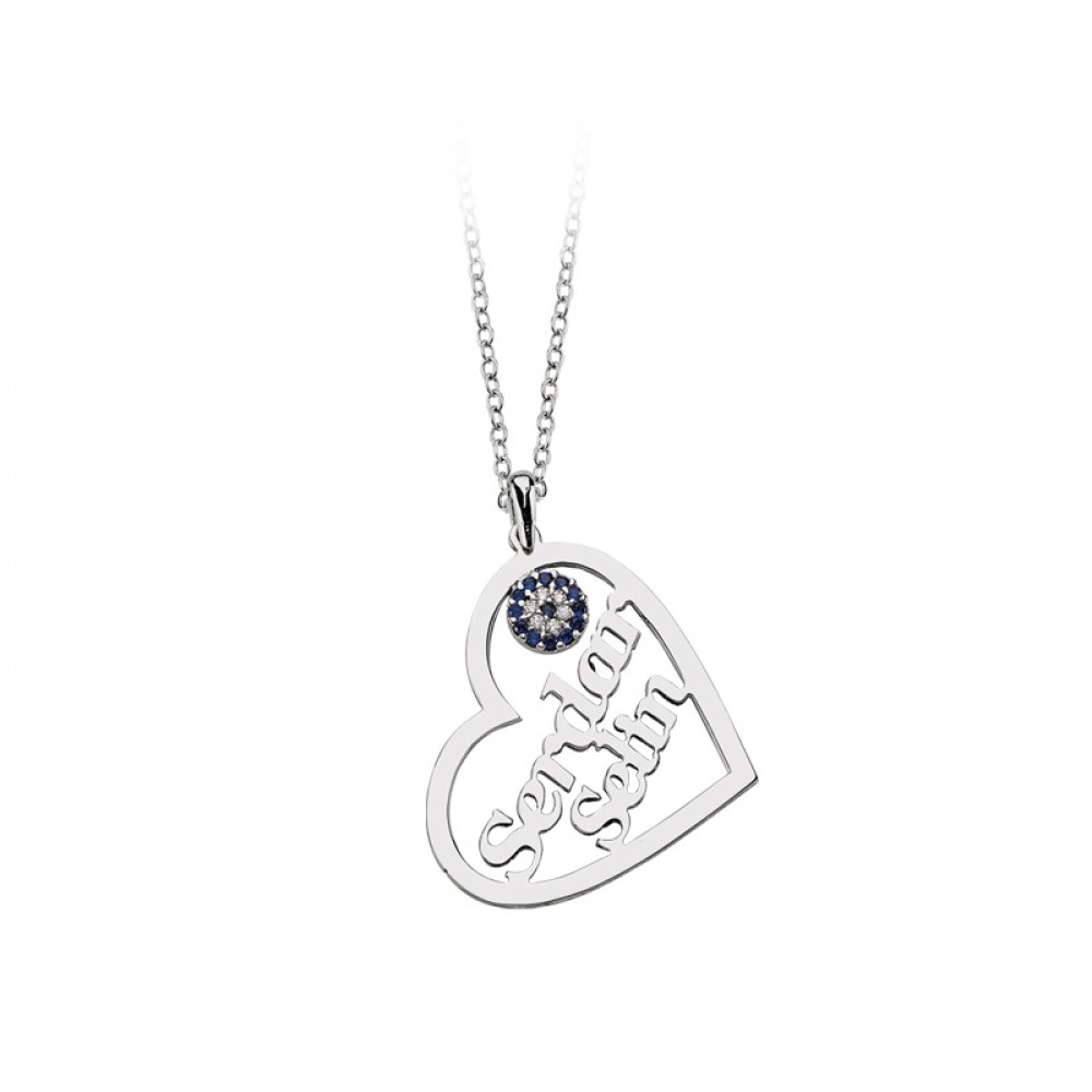 Glorria 925k Sterling Silver Cushion Heart Necklace