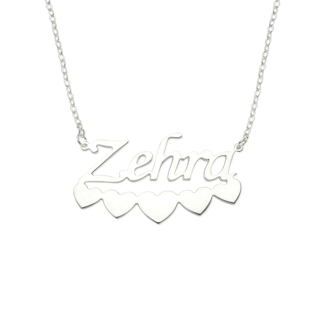 Glorria 925k Sterling Silver Heart Name Necklace