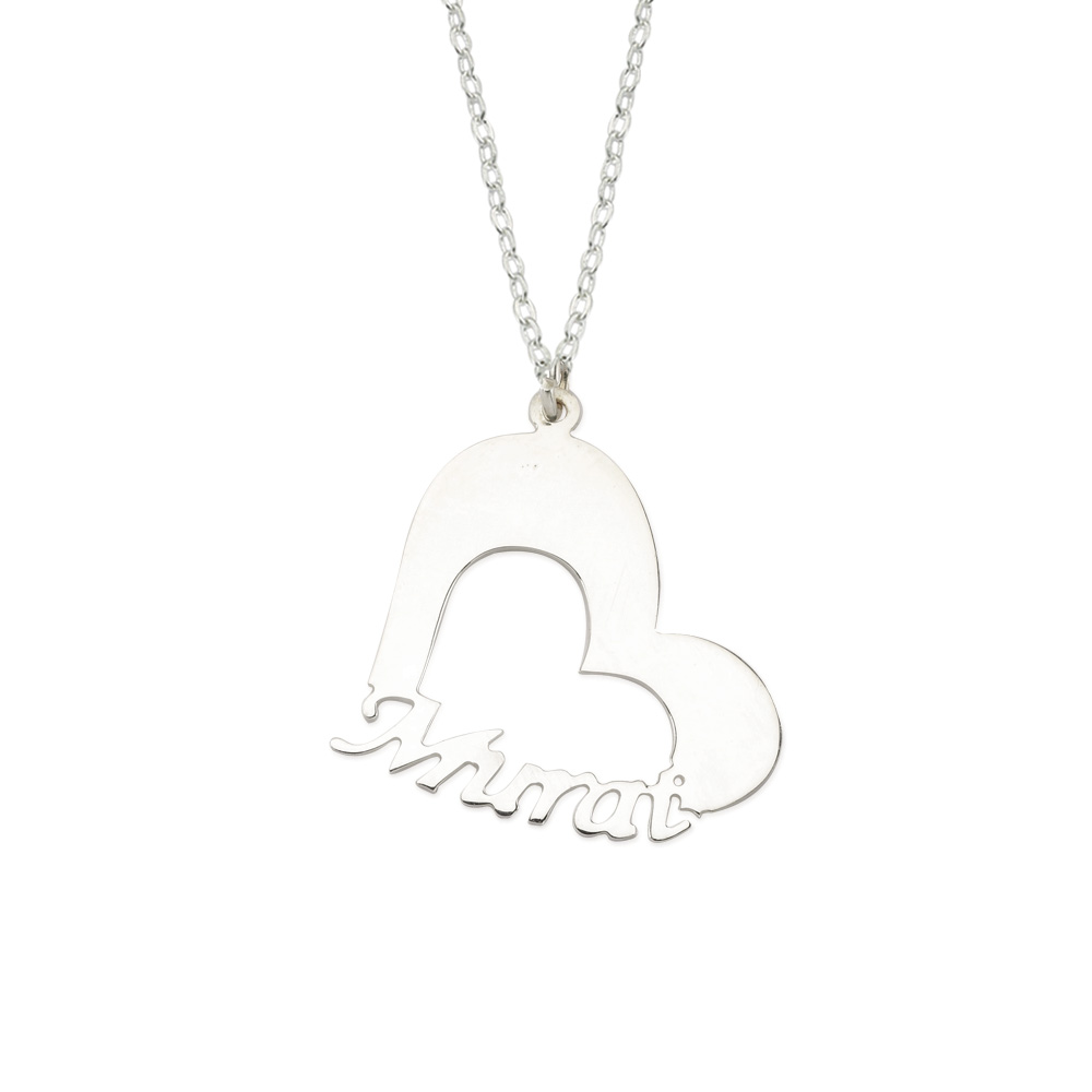 Glorria 925k Sterling Silver Heart Name Necklace