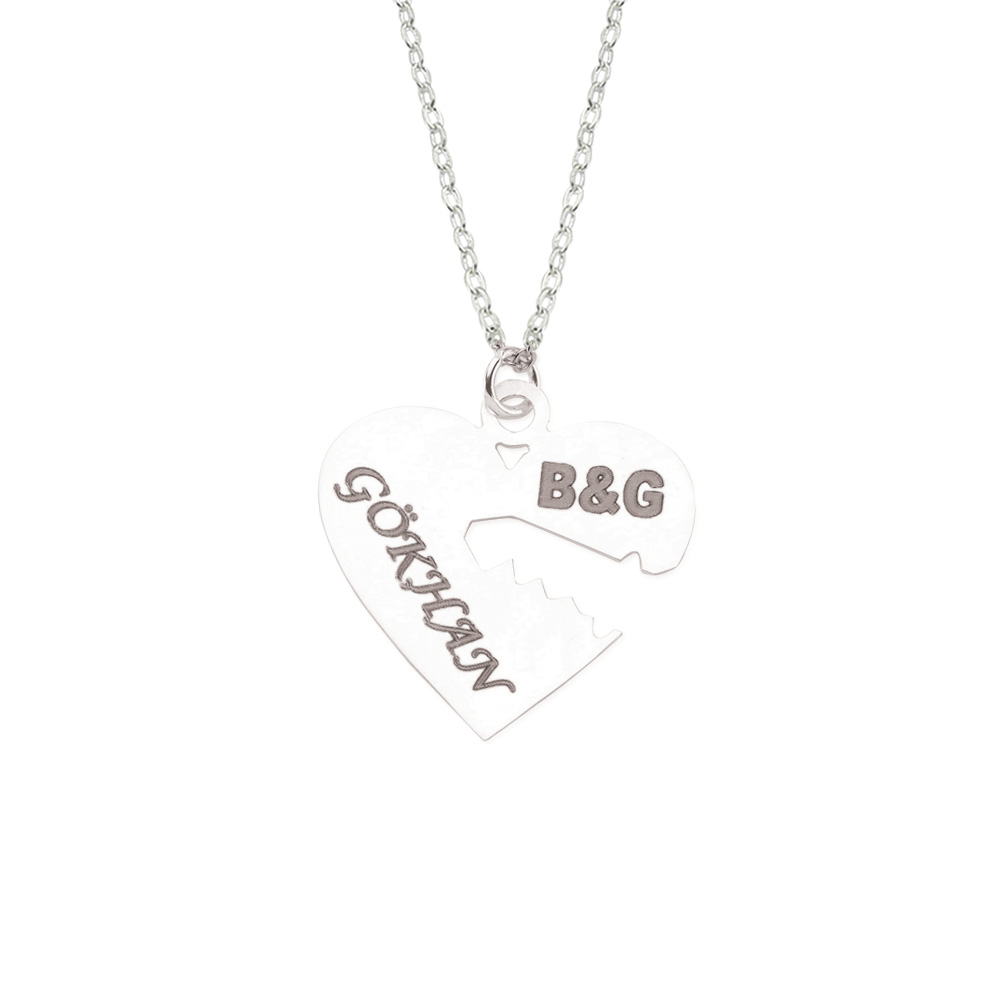 Glorria 925k Sterling Silver Name Heart Necklace
