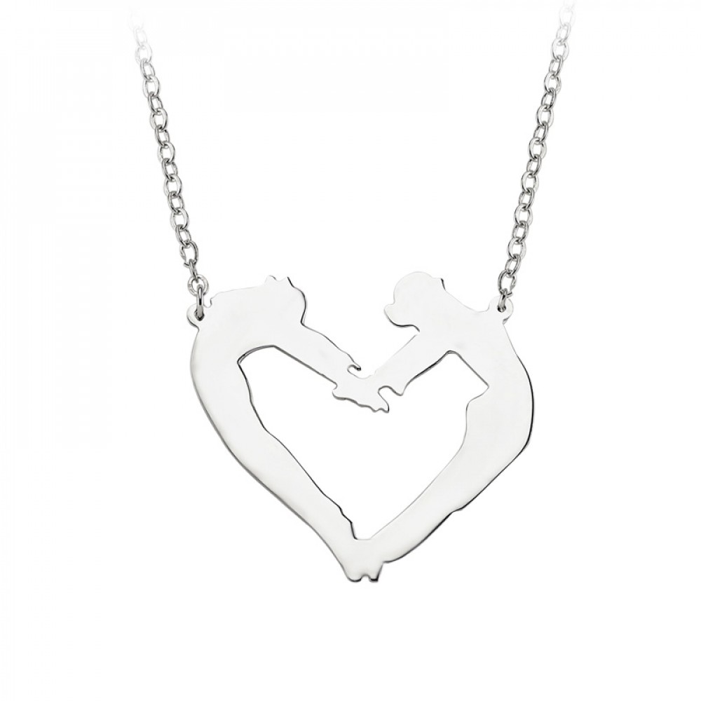 Glorria 925k Sterling Silver Heart Necklace
