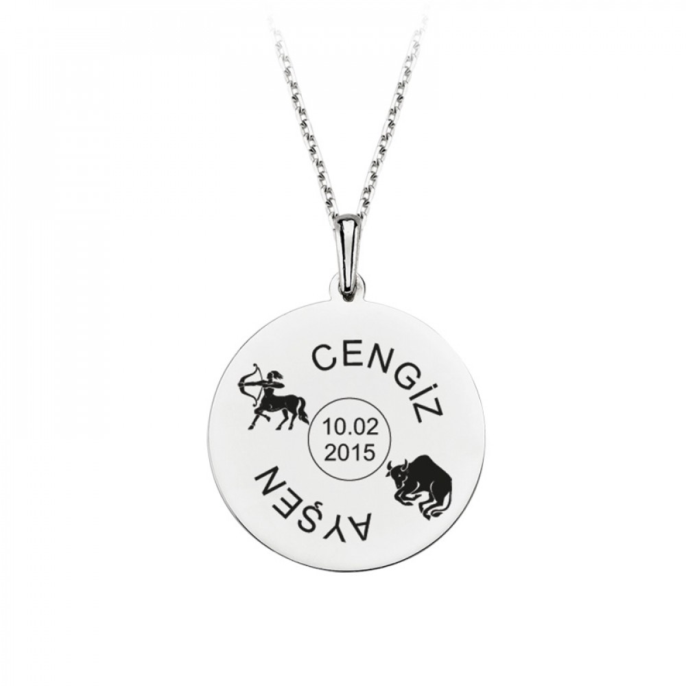 Glorria 925k Sterling Silver Name Plate Necklace