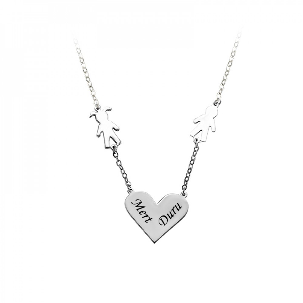 Glorria 925k Sterling Silver Heart-Kids Necklace