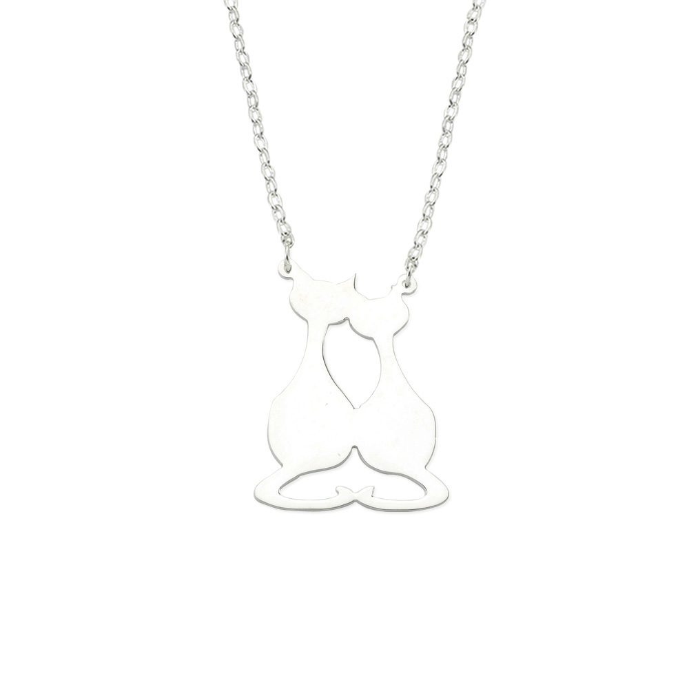 Glorria 925k Sterling Silver Cat Necklace