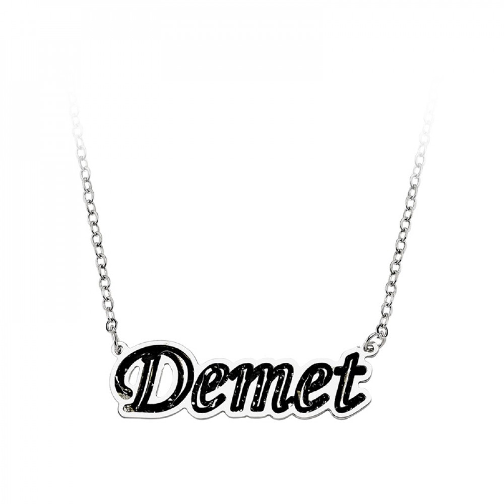 Glorria 925k Sterling Silver Name Plate Necklace