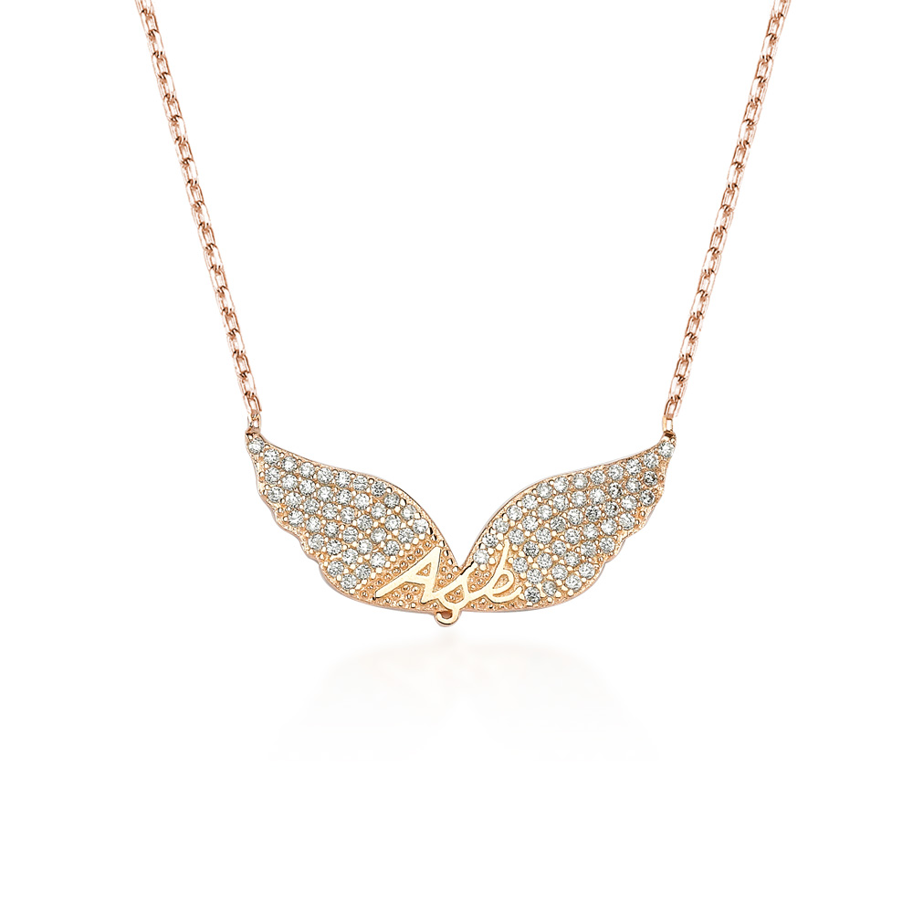Glorria 925k Sterling Silver Angel Wing Necklace
