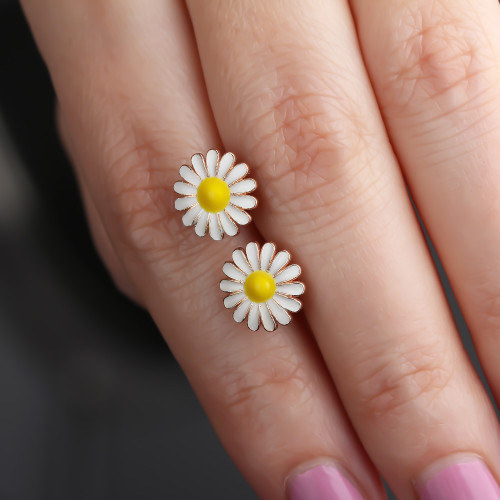 Glorria 925k Sterling Silver Daisy Earring