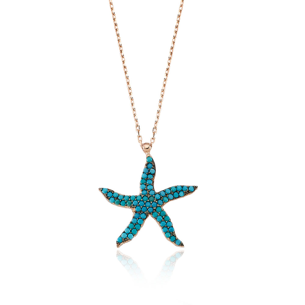 Glorria 925k Sterling Silver Starfish Necklace