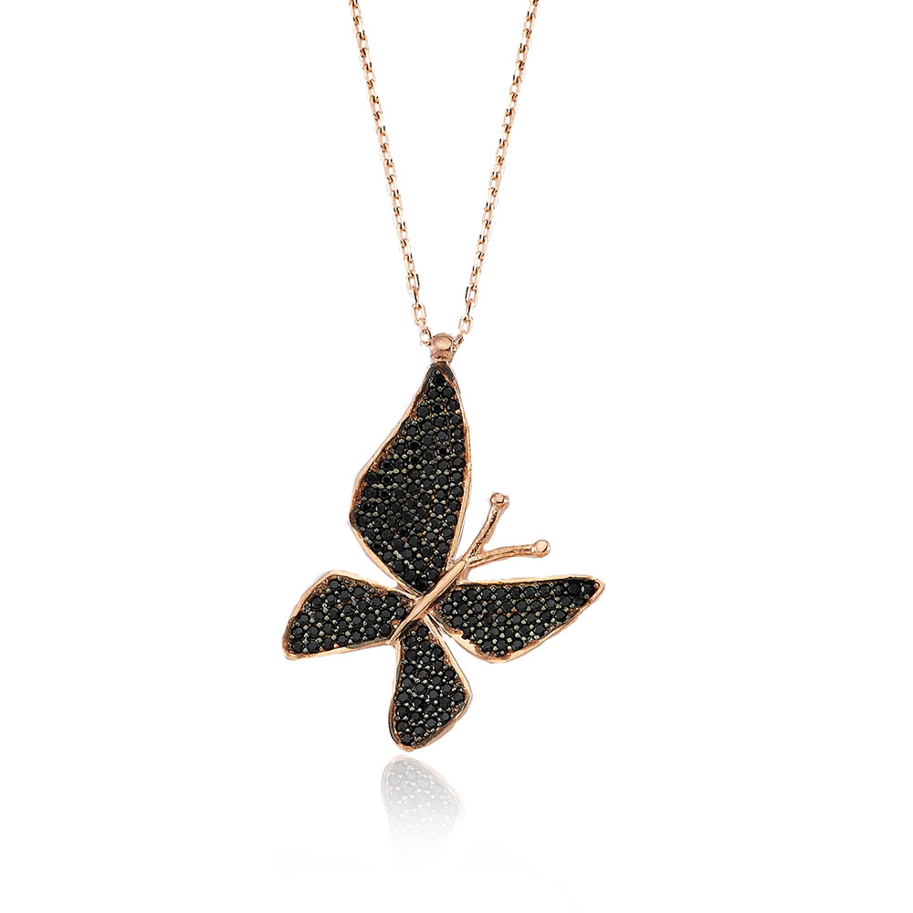 Glorria 925k Sterling Silver Butterfly Necklace