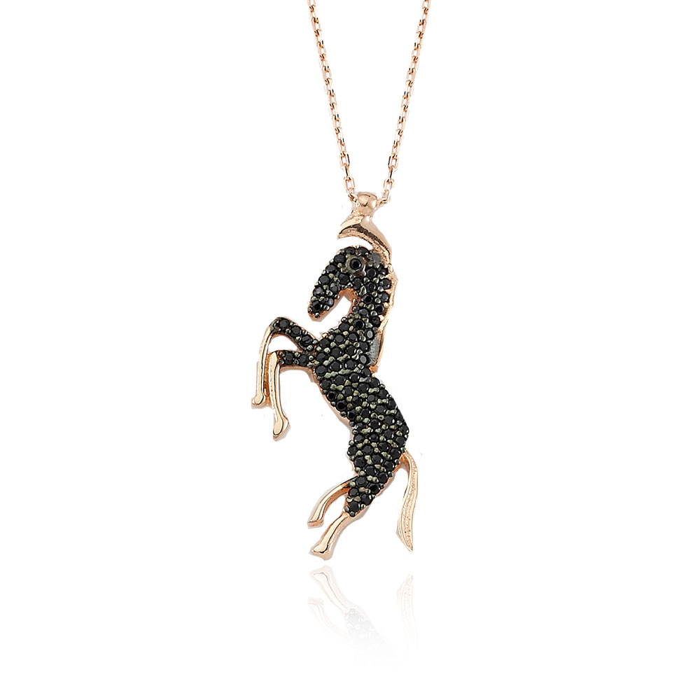 Glorria 925k Sterling Silver Horse Necklace