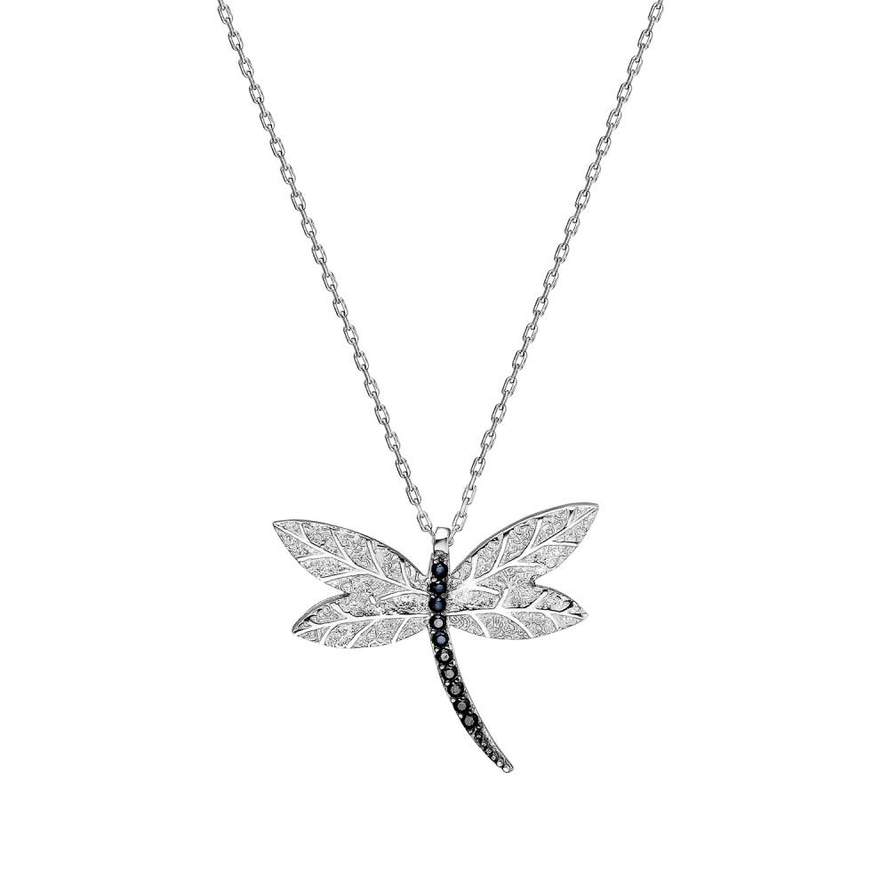 Glorria 925k Sterling Silver Dragonfly Necklace