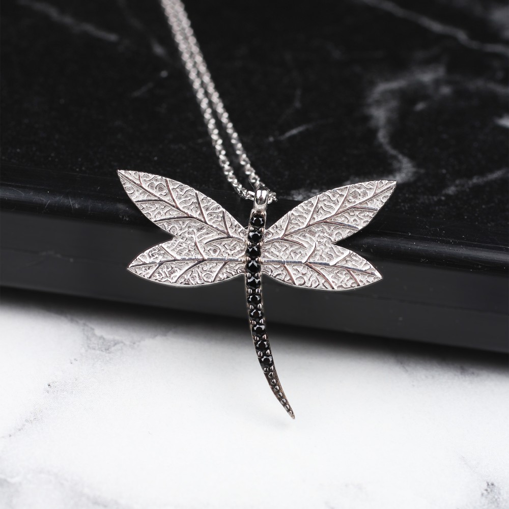 Glorria 925k Sterling Silver Dragonfly Necklace