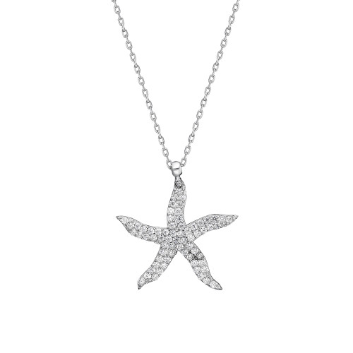 Glorria 925k Sterling Silver Starfish Necklace Glorria 925k Sterling Silver Starfish Necklace