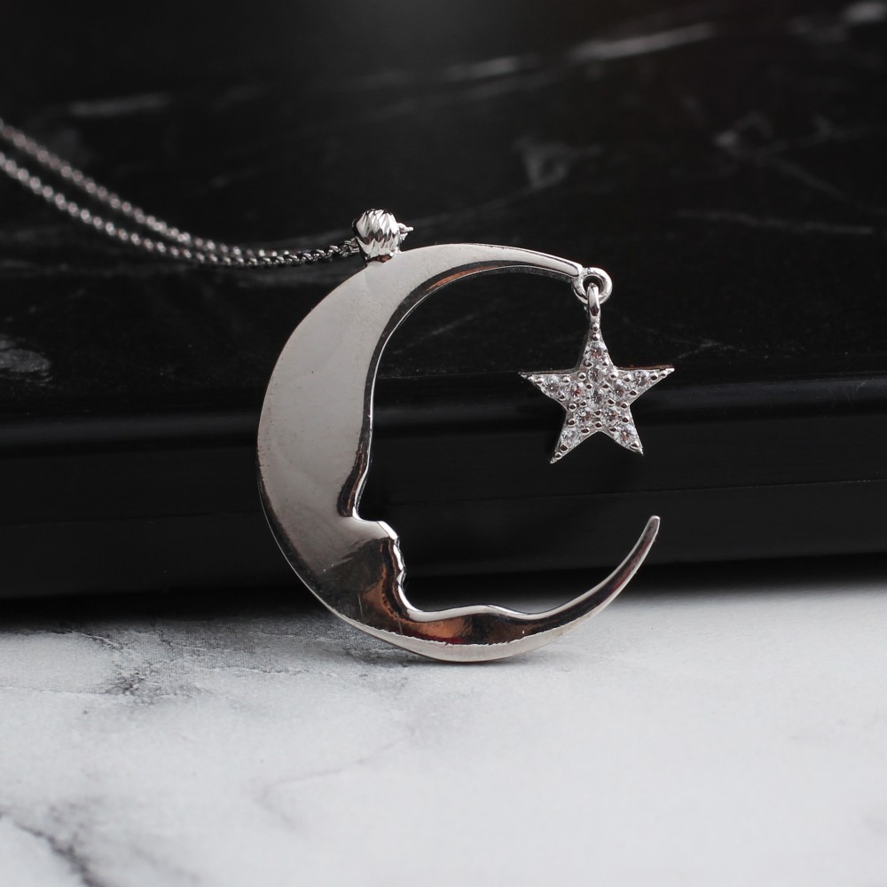 Glorria 925k Sterling Silver Atatürk Silhouette Necklace