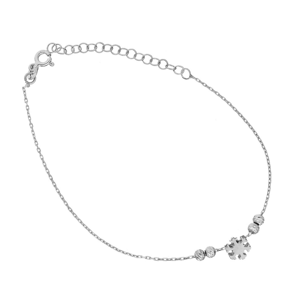 Glorria 925k Sterling Silver Snowflake Anklet