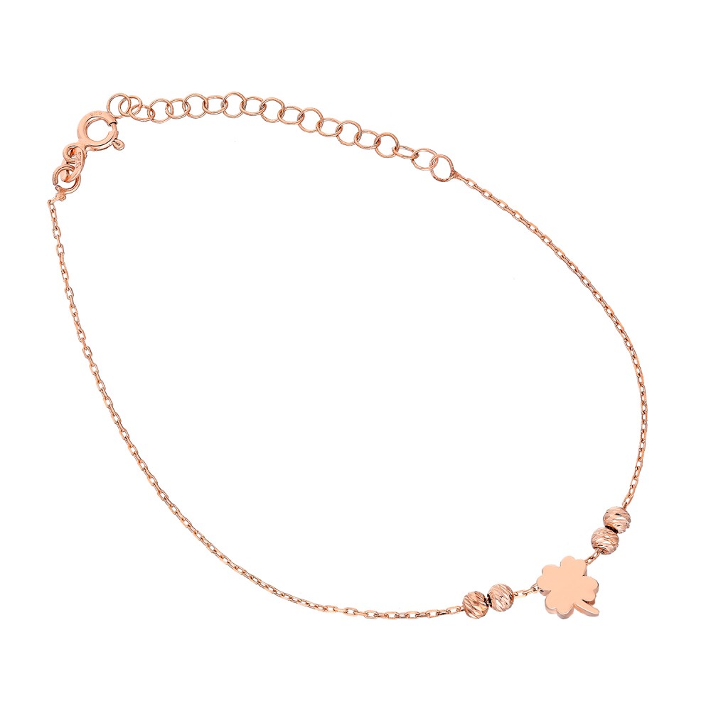 Glorria 925k Sterling Silver Clover Anklet