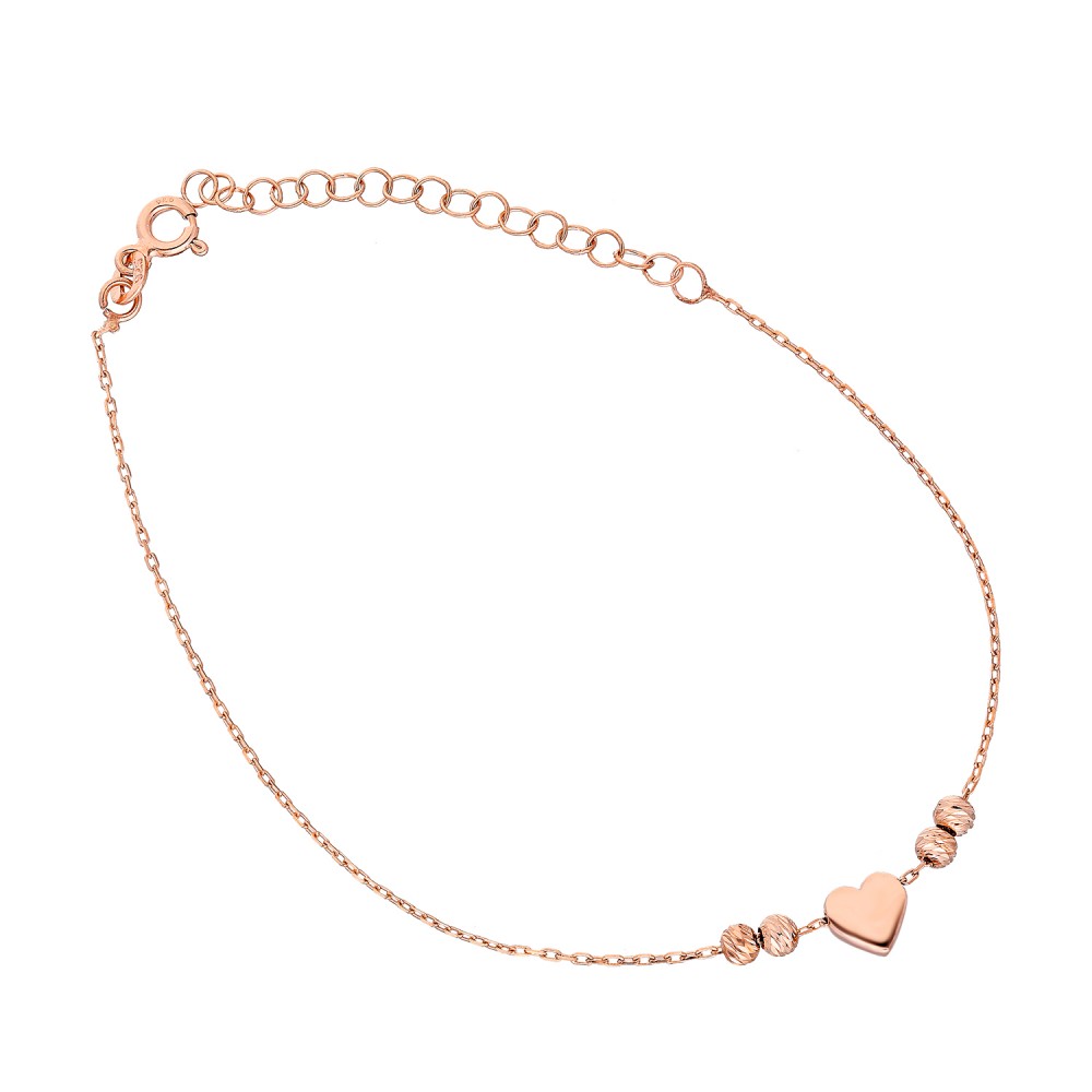 Glorria 925k Sterling Silver Heart Anklet