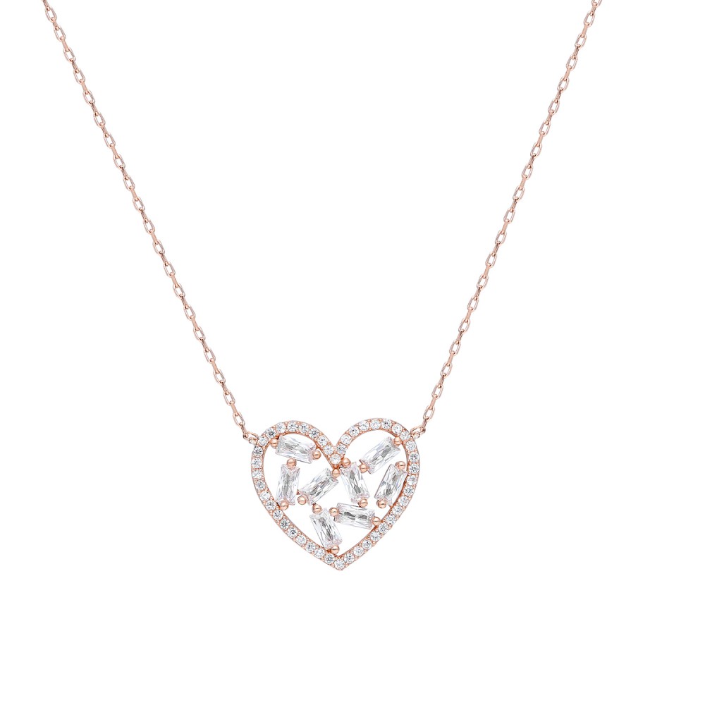 Glorria 925k Sterling Silver Heart Necklace