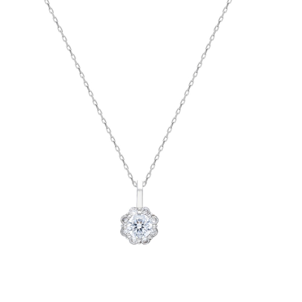 Glorria 925k Sterling Silver Solitaire Necklace