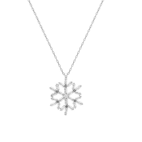 Glorria 925k Sterling Silver Snowflake Necklace Glorria 925k Sterling Silver Snowflake Necklace