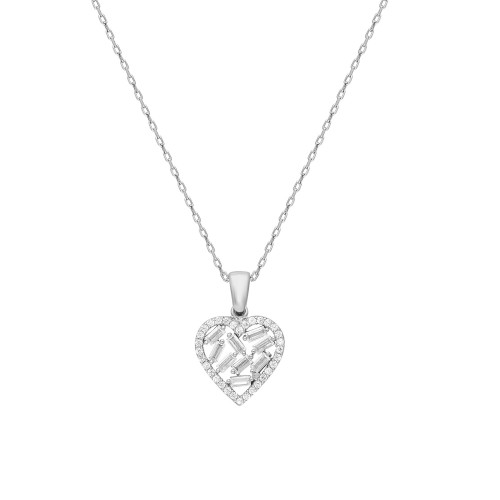 Glorria 925k Sterling Silver Heart Necklace