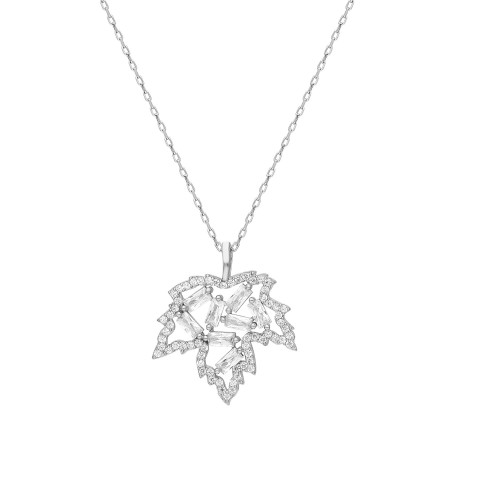 Glorria 925k Sterling Silver Leaf Necklace Glorria 925k Sterling Silver Leaf Necklace