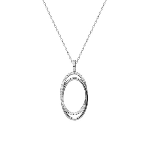 Glorria 925k Sterling Silver Double Circle Necklace Glorria 925k Sterling Silver Double Circle Necklace