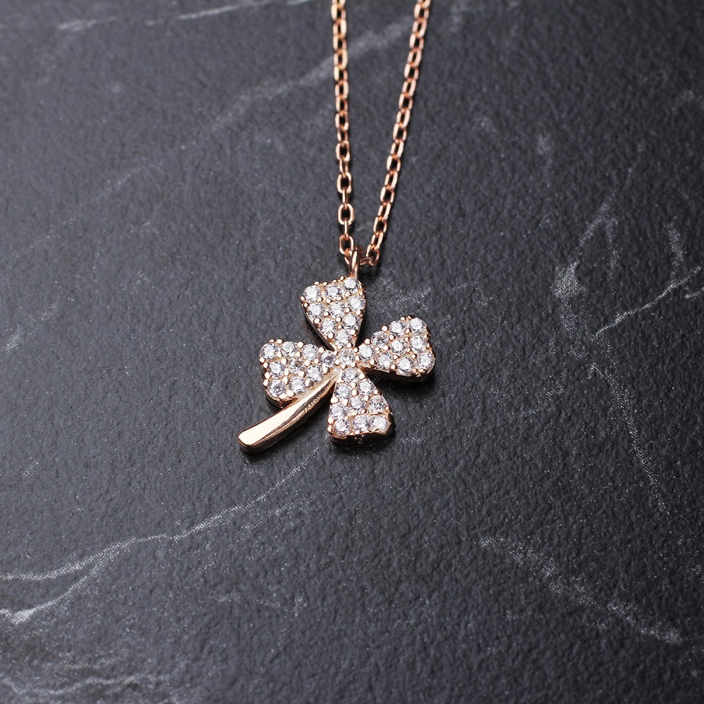 Glorria 925k Sterling Silver Clover Necklace