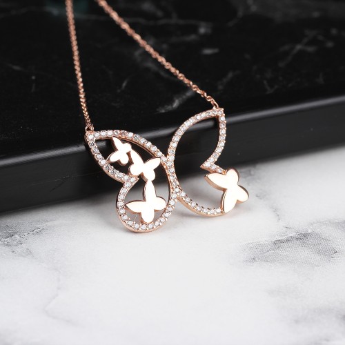 Glorria 925k Sterling Silver Butterfly Necklace Glorria 925k Sterling Silver Butterfly Necklace
