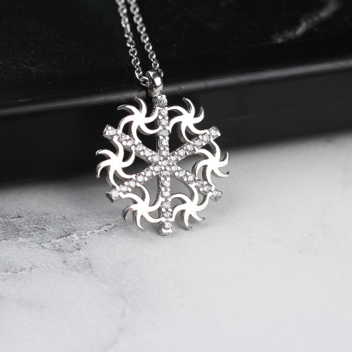 Glorria 925k Sterling Silver Snowflake Necklace Glorria 925k Sterling Silver Snowflake Necklace