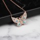 Glorria 925k Sterling Silver Colored Butterfly Necklace