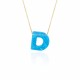 Glorria 14k Solid Gold Opal Letter Necklace