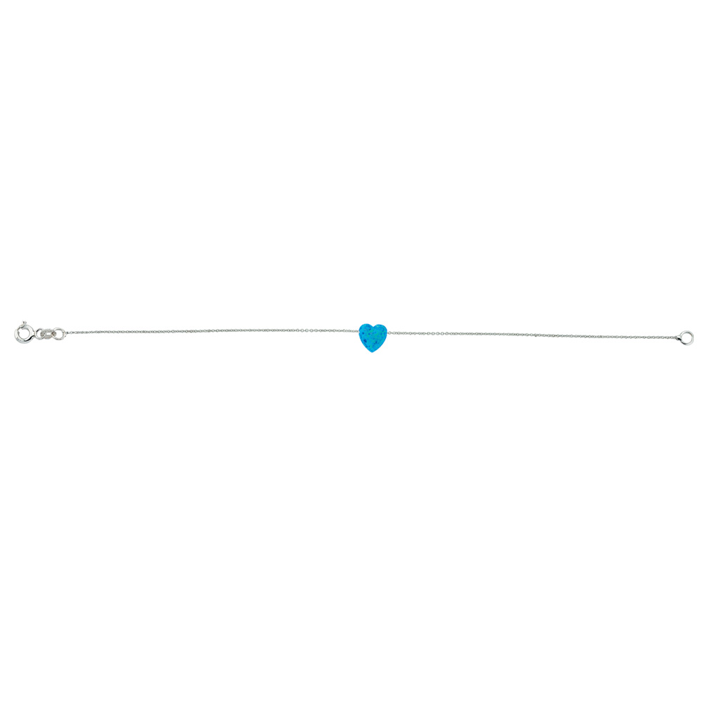 Glorria 925k Sterling Silver Opal Heart Bracelet Glorria 925k Sterling Silver Opal Heart Bracelet
