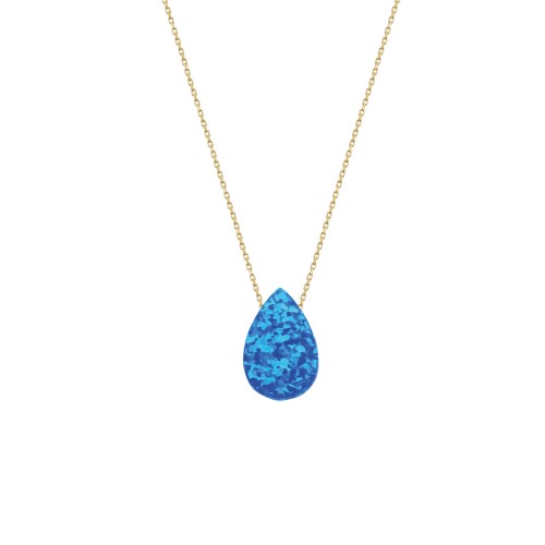 Glorria 14k Solid Gold Opal Drop Necklace Glorria 14k Solid Gold Opal Drop Necklace