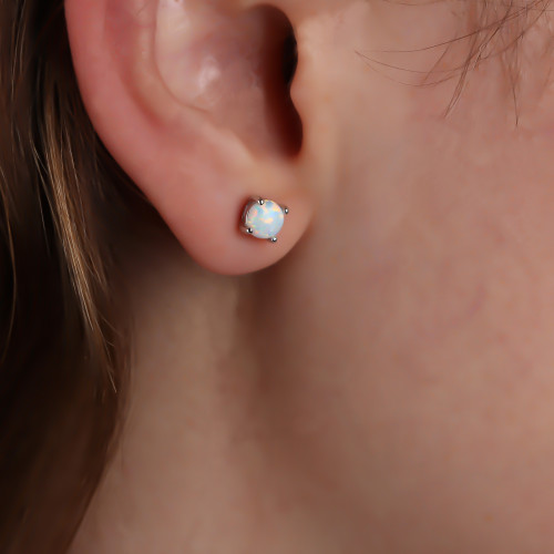 Glorria 925k Sterling Silver Opal Earrings Glorria 925k Sterling Silver Opal Earrings