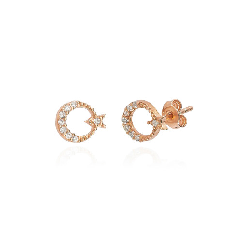 Glorria 925k Sterling Silver Star and Crescent Earring Glorria 925k Sterling Silver Star and Crescent Earring