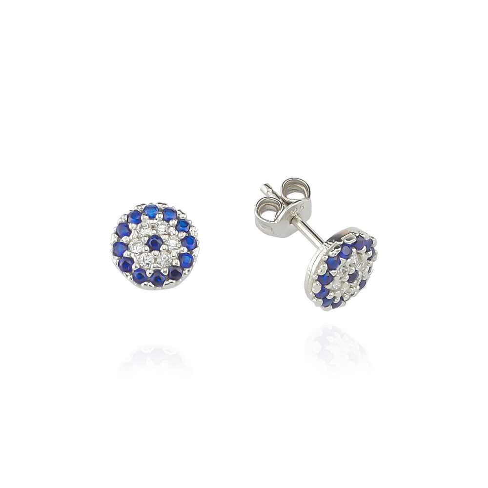 Glorria 925k Sterling Silver Evil Eye Necklace, Earrings, Flower Gift Set