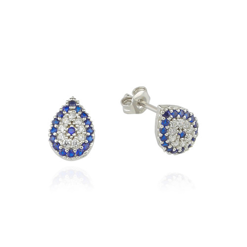 Glorria 925k Sterling Silver Evil Eye Earring Glorria 925k Sterling Silver Evil Eye Earring
